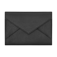 SAINT LAURENT Calfskin Combined With Lambskin Passport Holder Women's Black