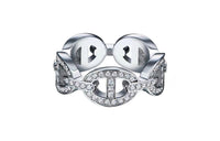 HERMES 18K Gold Rings Women's White