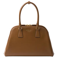 PRADA Saffiano Leather Handbag Medium Size Women's Brown