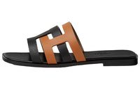 HERMES Amore Odor-Resistant Slide Slippers Women's Black Brown