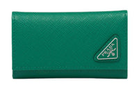 PRADA Saffiano Leather Key Pouch Men's Green