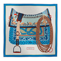 HERMES Mulberry Silk Shawls Women's Mixed Gray/Blue
