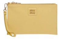 MIU MIU Leather Clutch Women's Yellow