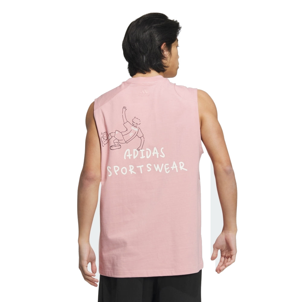 adidas Graphic Tank Top Asia Sizing 'Pink White' JP4590