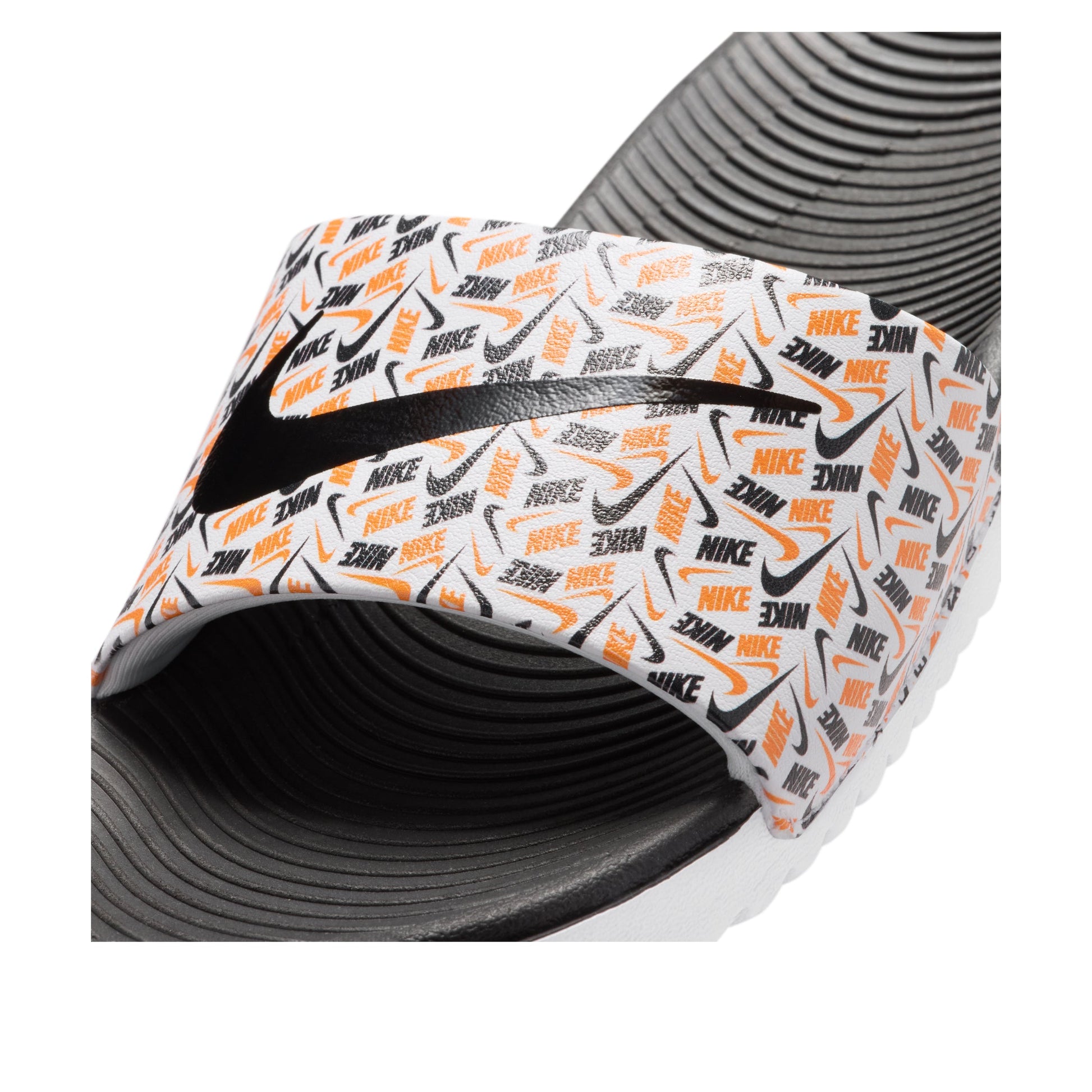 (GS) Nike Kawa Slides 'White Black Total Orange' IR5202-101