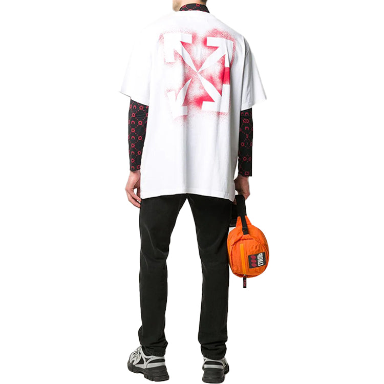 Off-White Stencil Arrows Printing Short Sleeve White OMAA038E20JER0030125