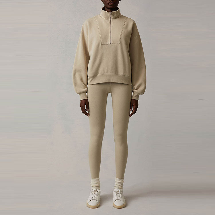 (WMNS) Fear of God Essentials SS22 Half-Zip Pullover 'Wheat' FOG-SS22-206