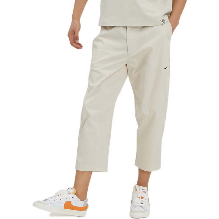 Men's Nike Solid Color Straight Slim Fit Woven Casual Long Pants/Trousers White DD7033-104