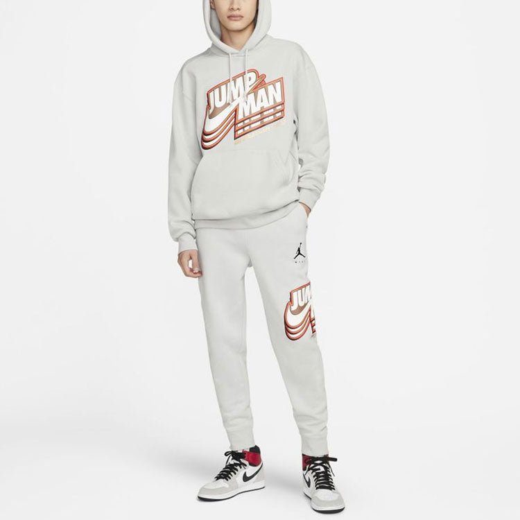 Men's Air Jordan Funny Printing Fleece Lined Sports Pants/Trousers/Joggers Light Grey DC9609-097