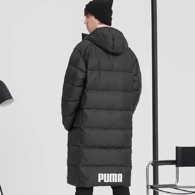 PUMA Long Oversized Down Coat 'Black White' 587721-01