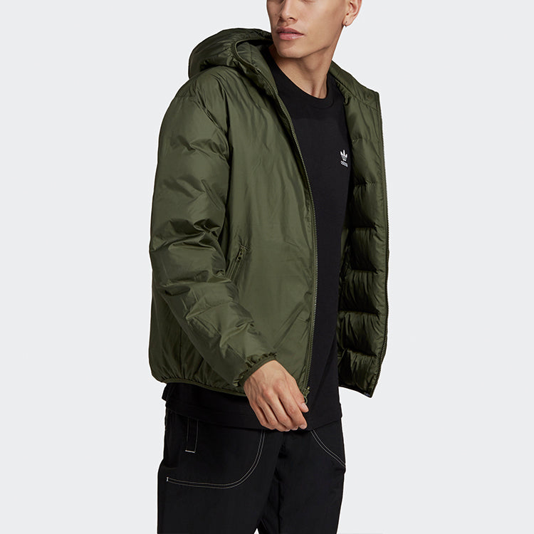 adidas originals Back Large logo Reversible Sports Outdoor Stay Warm Down Jacket Basic Green GE1300