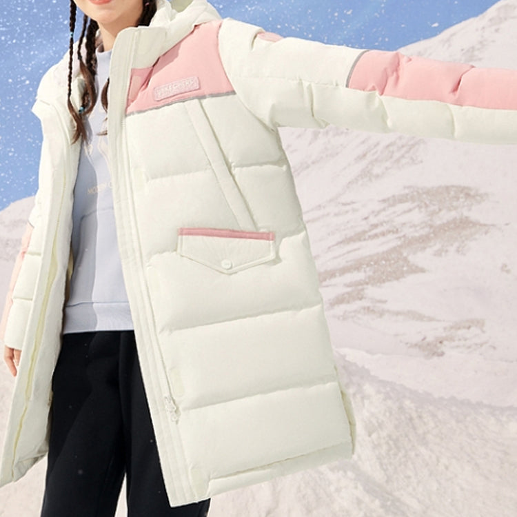 (GS) Skechers Hooded Long Down Jacket 'Beige Black' L422B010