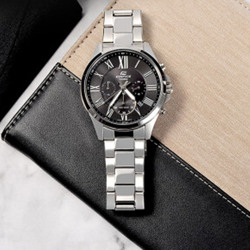 CASIO Stainless Steel Strap Mens Black Analog EFV-500D-1A