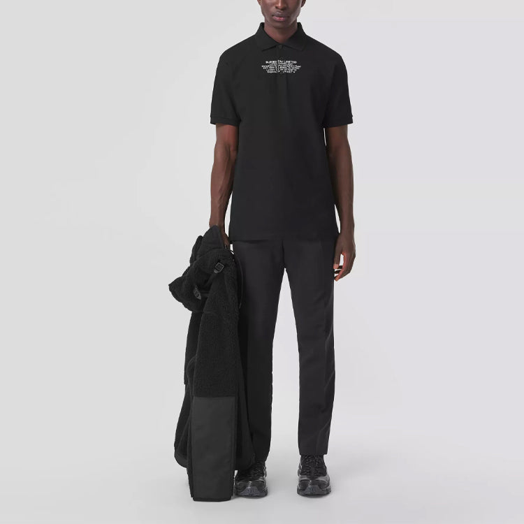 Burberry FW21 Letter Pattern Polo Male Black 80427501