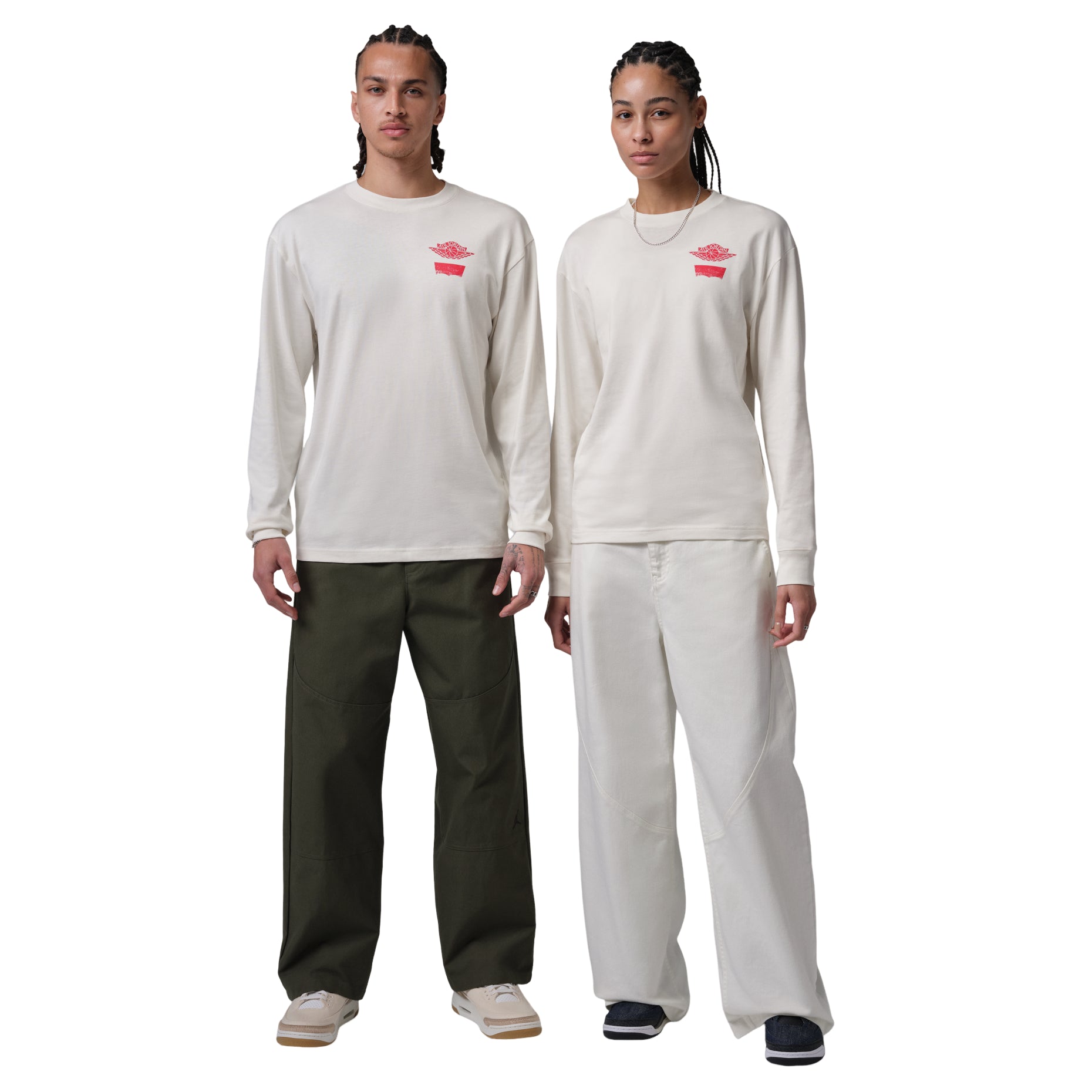 Air Jordan x Levi's Long Sleeve T-Shirt 'Beige Red Grey' IM6731-110