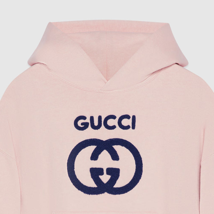 (WMNS) Gucci Cotton Jersey Sweatshirt With Embroidery 'Light Pink' 768122-XJF8S-5874
