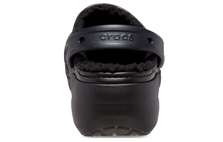 (WMNS) Crocs Classic Platform Lined Clog 'Black' 207938-001