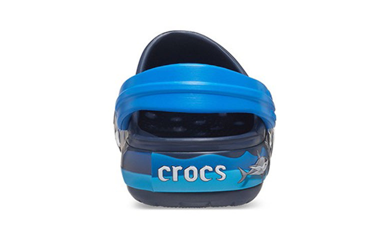 (PS) Crocs Funny Shark Pattern Outdoor Flat Heel Sports Deep Blue Sandals 207070-410