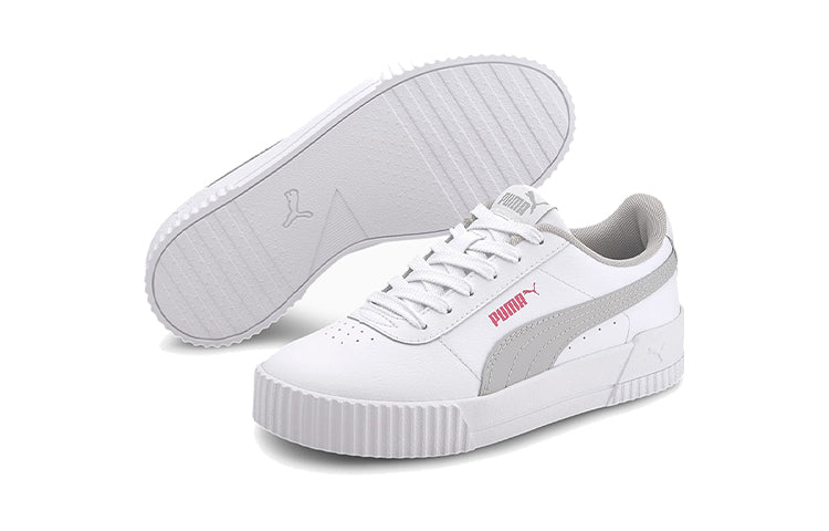 (GS) PUMA Carina L Casual Board Shoes White/Grey 370677-12
