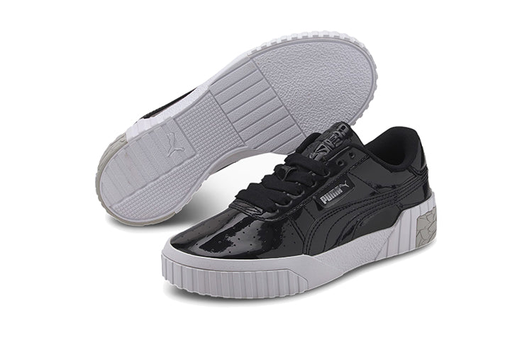 (GS) PUMA Cali Patent Casual Board Shoes Black/White/Grey 373159-02