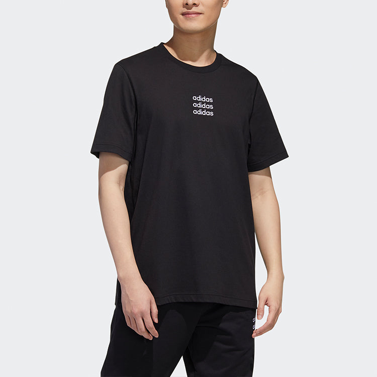 Men's adidas neo C+TEE Round Neck Black T-Shirt GJ8909