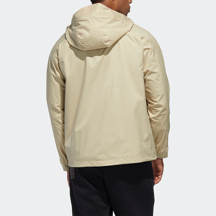 adidas TH WB JKT Multiple Pockets Sports hooded Windbreaker Jacket Brown GF4012