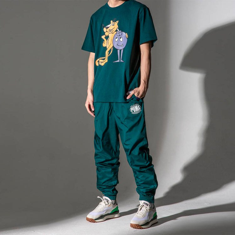 PUMA x The Hundreds Tee Printing Round Neck Short Sleeve Green 596750-38