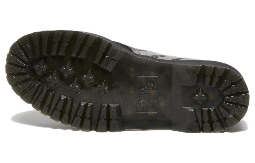 Dr. Martens 1461 Animal Clash Leather & Suede Platform Shoes 'Black Grey' 27695001