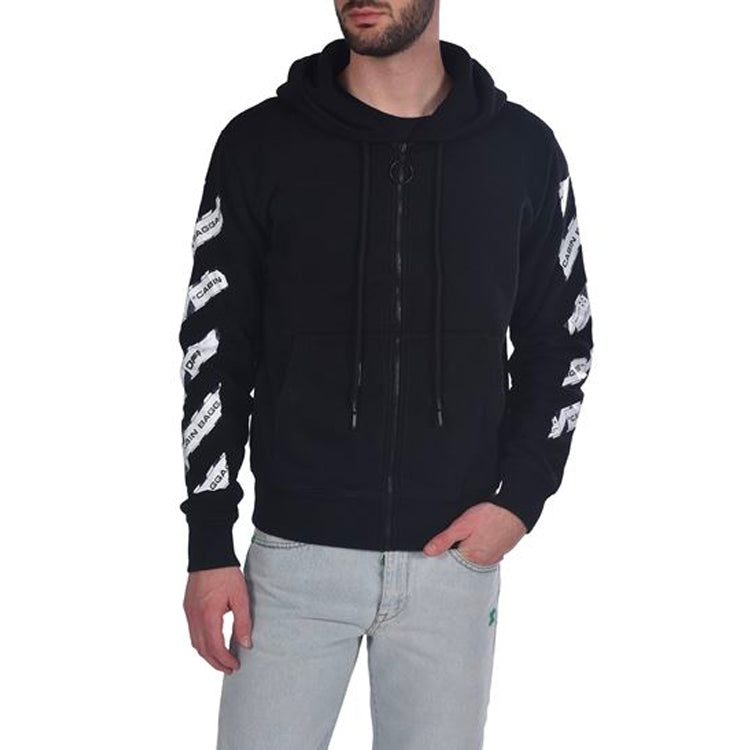 Off-White Airport Tape Slim Zip Hoodie OWKC001S20-30003-BK