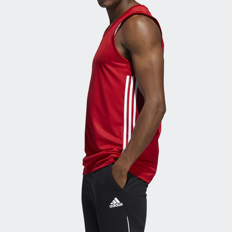 adidas Knitted Breathable Basketball Vest Men 'Red White' DY6595