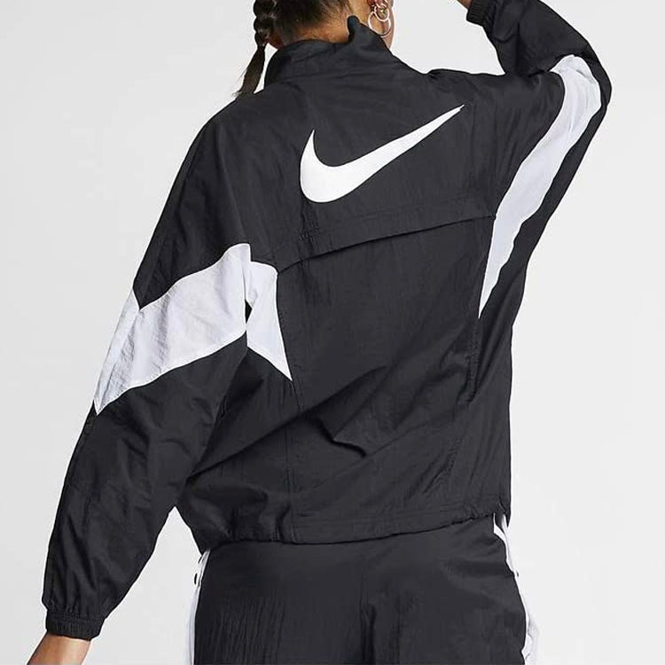 (WMNS) Nike Retro Large Logo Windproof Sports Jacket Black AR2848-011