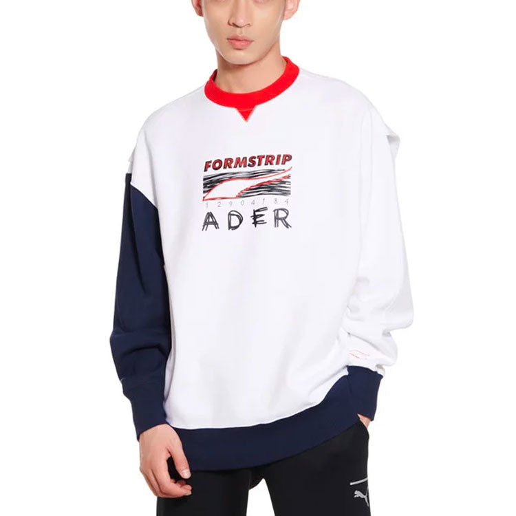 PUMA X Ader Error Crew Neck Pullover Sweatshirt 'White' 578489-02