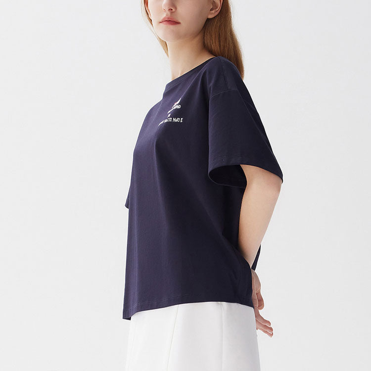 (WMNS) FILA Loose Round Neck Casual Sports Short Sleeve Blue F11W128118F-NV