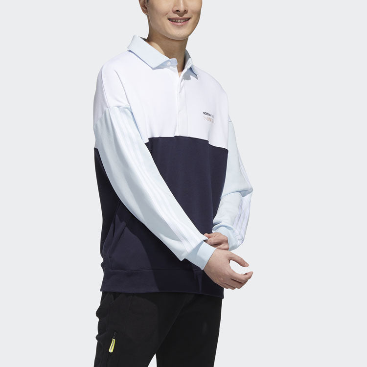Men's adidas neo Colorblock Casual Polo Sports Ink Blue GQ2168