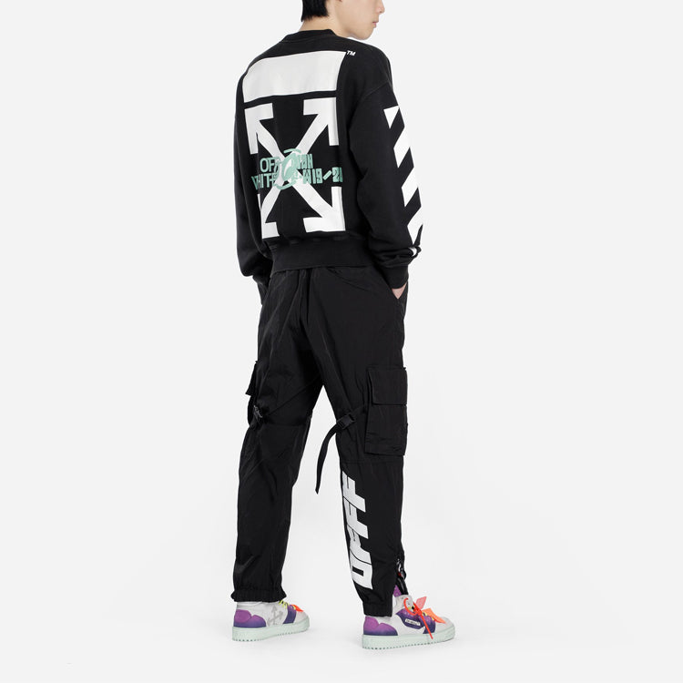 Men's Off-White Pullover Loose Printing Black OMBA035E19E300151088