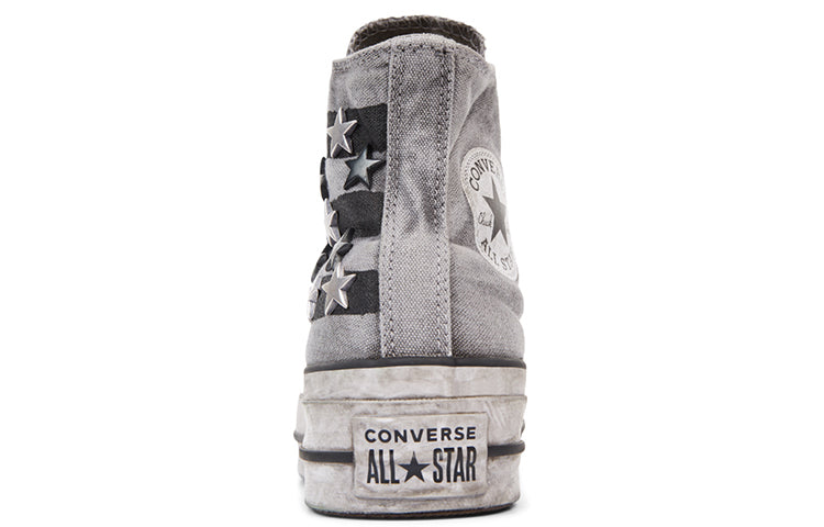 (WMNS) Converse Chuck Taylor All Star Vintage Star Studs Platform High Top Thick Sole Dirty Shoes Grey White 565757C
