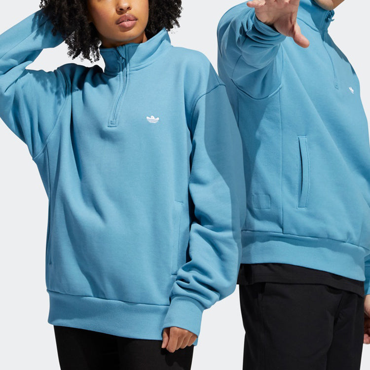 adidas Heavyweight Shmoofoil 1/4 Zip Sweatshirt 'Blue' GL9943