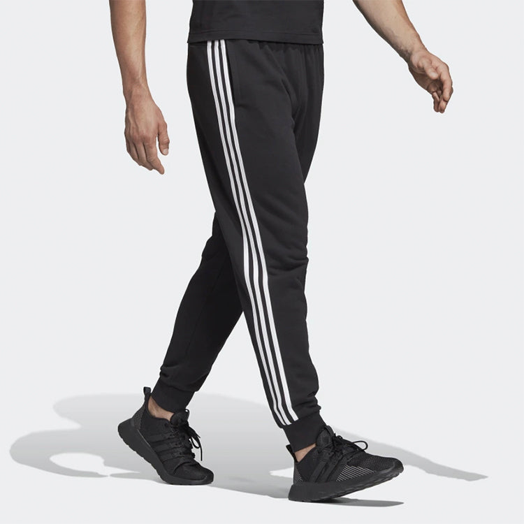 adidas Essentials 3-Stripes Tapered Cuffed Pants Men Black DU0468