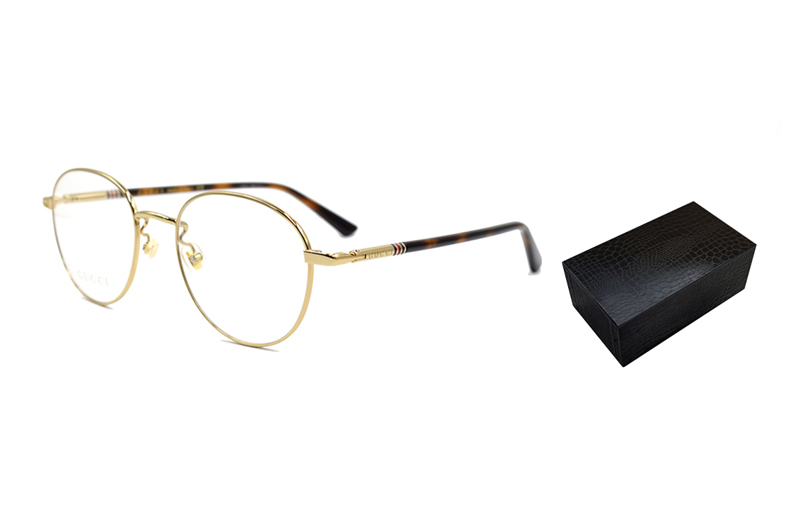 Gucci Round Frame Color Enamel Ribbon Element Optical Frame Sub-Edition Golden GG0392O-003