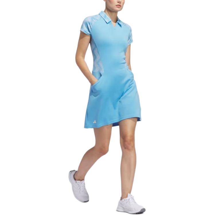 (WMNS) adidas Ultimate365 Short Sleeve Dress Asia Sizing 'Light Blue' IN9914
