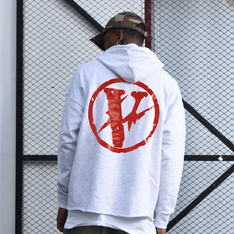 VLONE x Fragment Design Unisex Logo V Grey/Red VLHD17FW003