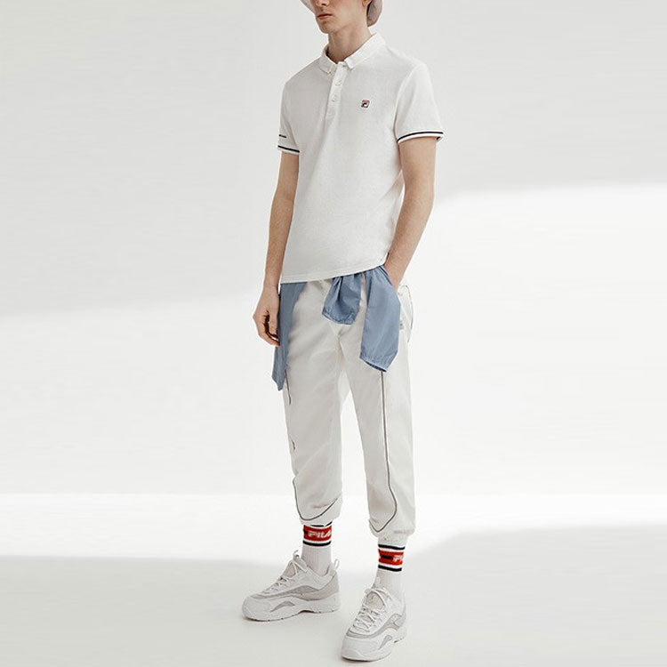 FILA Embroidery Logo Sports Short Sleeve Polo White F51M128114F-WT