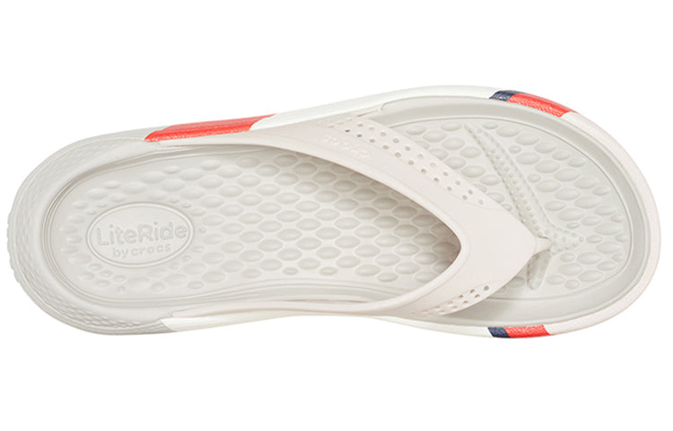 Crocs LiteRide Colorblock Slides 'White Red' 205625-6PL
