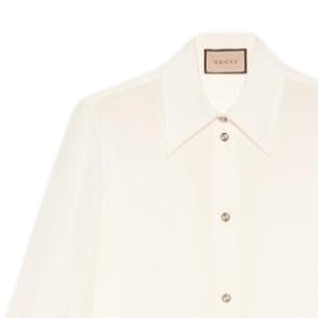 (WMNS) Gucci Silk Crpe De Chine Shirt 'Ivory' 761896-ZAPJ7-9154