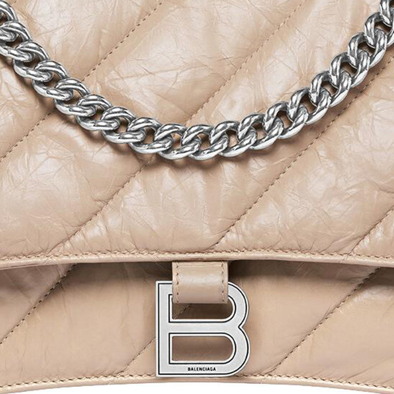 (WMNS) Balenciaga Crush Medium Chain Bag Quilted 'Light Brown' 716393210J02906