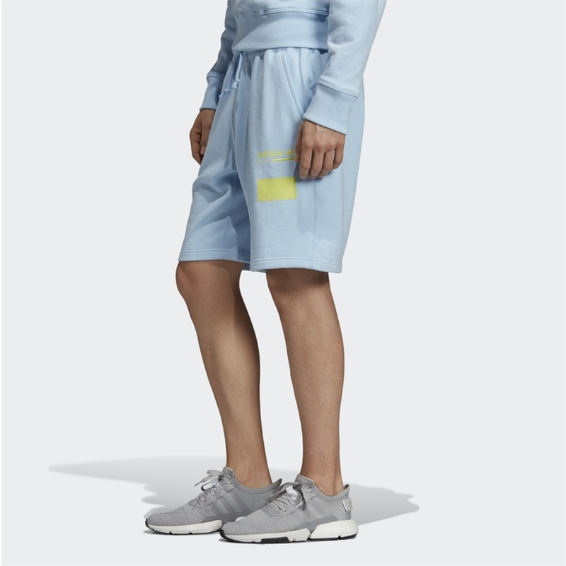 adidas originals Short Athleisure Casual Sports Breathable Knit Cozy Loose Shorts Blue DV1942