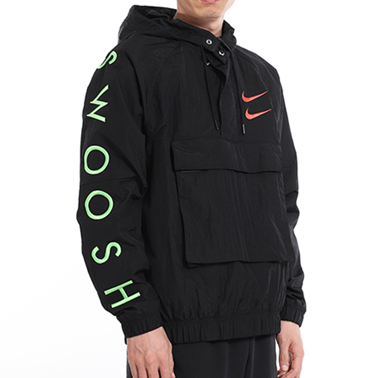 Men's Nike Swoosh Hooded Jacket Black CU3886-010