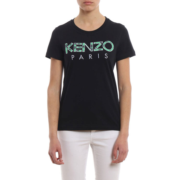 KENZO Alphabet Printing Round Neck Casual Short Sleeve Black F952TS721990-99