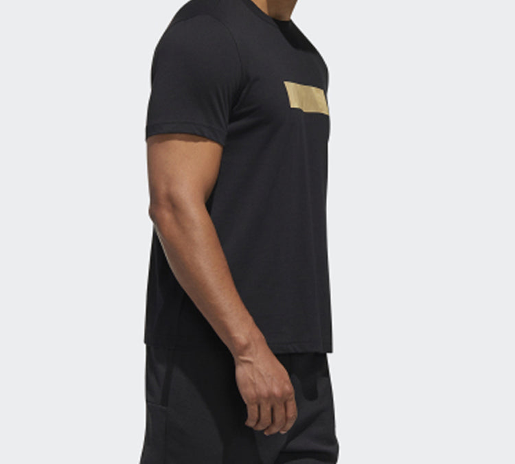 adidas Mh Gfx T Lng Square Printing Short Sleeve Black GH4416