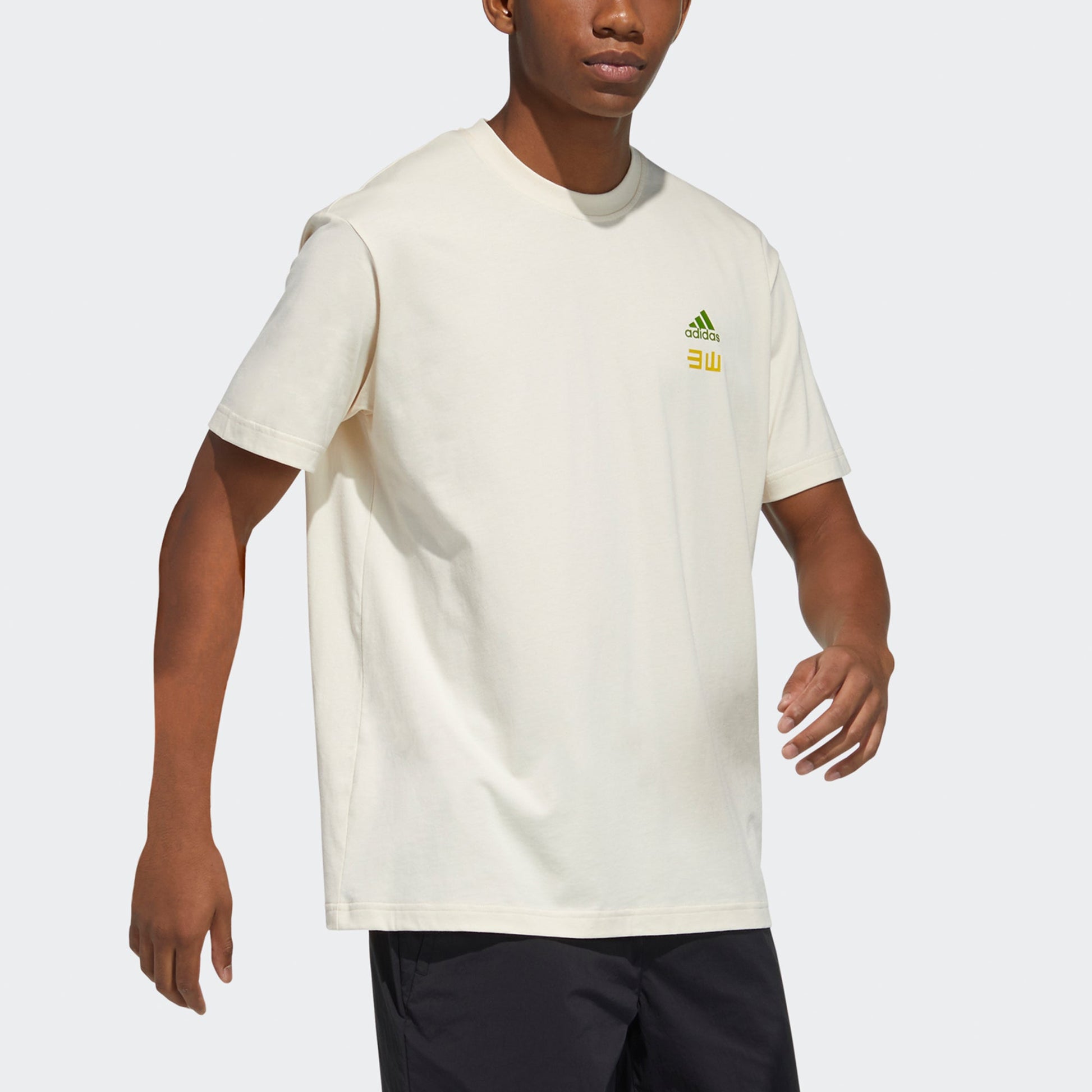 adidas Unisex Iseem Gfx Sports Printing Round-neck Beige/White GN7337